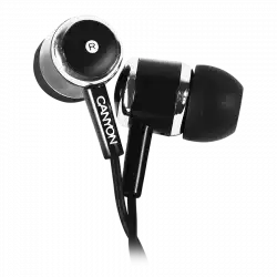 CANYON Stereo earphones with microphone, Black                          