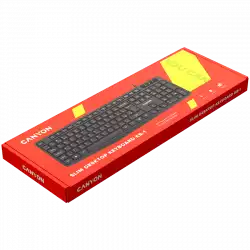 CANYON Wired Keyboard, 104 keys, USB2.0, Black, cable length 1.5m, 443*145*24mm, 0.37kg, Bulgarian