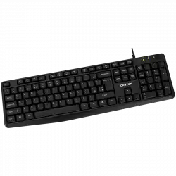 CANYON Wired Keyboard, 104 keys, USB2.0, Black, cable length 1.5m, 443*145*24mm, 0.37kg, Bulgarian