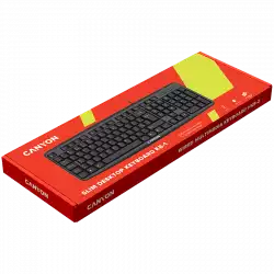 CANYON Wired Keyboard, 104 keys, USB2.0, Black, cable length 1.5m, 443*145*24mm, 0.37kg, Bulgarian