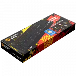 CANYON Hazard GK-6, Wired multimedia gaming keyboard with lighting effect, 108pcs rainbow LED, Numbers 104keys, EN double injection layout, cable length 1.8M, 450.5*163.7*42mm, 0.90kg, color black