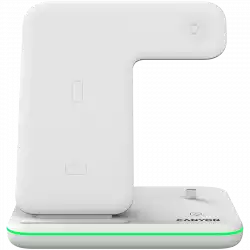 CANYON WS-302 3in1 Wireless charger, with touch button for Running water light, Input 9V/2A, 12V/2A, Output 15W/10W/7.5W/5W, Type c to USB-A cable length 1.2m, 137*103*140mm, 0.22Kg, White