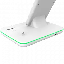 CANYON WS-302 3in1 Wireless charger, with touch button for Running water light, Input 9V/2A, 12V/2A, Output 15W/10W/7.5W/5W, Type c to USB-A cable length 1.2m, 137*103*140mm, 0.22Kg, White