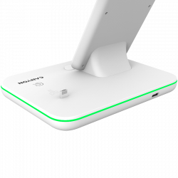 CANYON WS-302 3in1 Wireless charger, with touch button for Running water light, Input 9V/2A, 12V/2A, Output 15W/10W/7.5W/5W, Type c to USB-A cable length 1.2m, 137*103*140mm, 0.22Kg, White