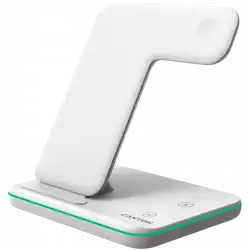 CANYON WS-303 3in1 Wireless charger, with touch button for Running water light, Input 9V/2A, 12V/2A, Output 15W/10W/7.5W/5W, Type c to USB-A cable length 1.2m, 137*103*140mm, 0.22Kg, White
