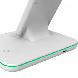 CANYON WS-303 3in1 Wireless charger, with touch button for Running water light, Input 9V/2A, 12V/2A, Output 15W/10W/7.5W/5W, Type c to USB-A cable length 1.2m, 137*103*140mm, 0.22Kg, White