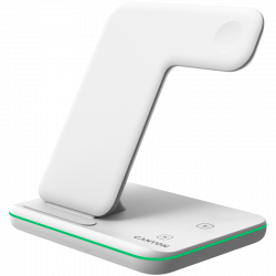 CANYON WS-303 3in1 Wireless charger, with touch button for Running water light, Input 9V/2A, 12V/2A, Output 15W/10W/7.5W/5W, Type c to USB-A cable length 1.2m, 137*103*140mm, 0.22Kg, White