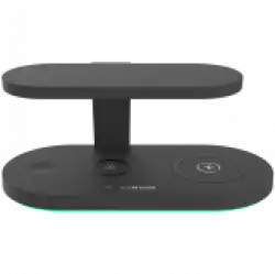 CANYON WS-501 5in1 Wireless charger, with UV sterilizer, with touch button for Running water light, Input QC36W or PD30W, Output 15W/10W/7.5W/5W, USB-A 10W(max), Type c to USB-A cable length 1.2m, 188*90*81mm, 0.249Kg, Black
