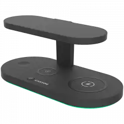 CANYON WS-501 5in1 Wireless charger, with UV sterilizer, with touch button for Running water light, Input QC36W or PD30W, Output 15W/10W/7.5W/5W, USB-A 10W(max), Type c to USB-A cable length 1.2m, 188*90*81mm, 0.249Kg, Black