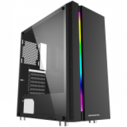 Chassis Apollo EN43125, ATX, M-ATX, Mini ITX, USB3.0x1 + USB2.0x2, Rainbow LED Stripe Frontpanel, Left Tempered Glass