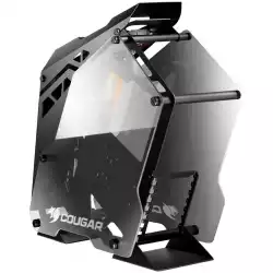 Chassis COUGAR CONQUER Mid-Tower,Aluminum Alloy,Mini ITX/MicroATX/ATX, USB 3.0x2 Mic x1,Audio x1,COUGAR CFD 120mm LED fan x3,Cable Management, 7 Expansion slots,Tempered glass side panel-Both sides,Dimension(WxHxD) 255x580x685 mm