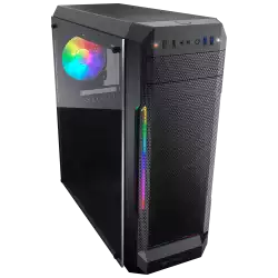 Chassis COUGAR MX331 Mesh-G, Mid Tower, MiniITX/MicroATX/ATX, 204x481x443(mm), USB 3.0 x 2, USB 2.0 x 2, Mic x 1 / Audio x 1, RGB Control Button, Mesh with ARGB strips Front Panel, 120mm x 1(ARGB fan x 1 pre-installed), 4mm Tempered Glass Left Panel