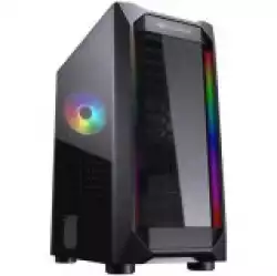 Chassis COUGAR MX410-T, Mid Tower, MiniITX/MicroATX/ATX, 210 x 455 x 380(mm), USB 3.0 x 2, USB 2.0 x 2, Mic x 1 / Audio x 1, RGB Control Button, Acrylic with RGB strips Front Panel, Pre-installed Fans: 120mm x 1 RGB, 4mm Tempered Glass Left Panel