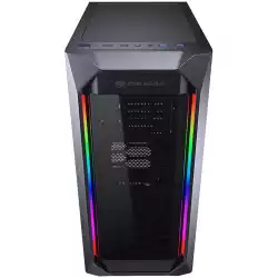 Chassis COUGAR MX410-T, Mid Tower, MiniITX/MicroATX/ATX, 210 x 455 x 380(mm), USB 3.0 x 2, USB 2.0 x 2, Mic x 1 / Audio x 1, RGB Control Button, Acrylic with RGB strips Front Panel, Pre-installed Fans: 120mm x 1 RGB, 4mm Tempered Glass Left Panel