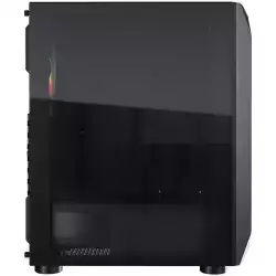Chassis COUGAR MX410-T, Mid Tower, MiniITX/MicroATX/ATX, 210 x 455 x 380(mm), USB 3.0 x 2, USB 2.0 x 2, Mic x 1 / Audio x 1, RGB Control Button, Acrylic with RGB strips Front Panel, Pre-installed Fans: 120mm x 1 RGB, 4mm Tempered Glass Left Panel                          