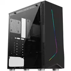 Chassis Eros EN43378, ATX, Micro ATX, USB3.0x1+USB2.0x1, Rainbow LED Front Panel, Left Tempered Glass, Rear SYNC XCR120 Fan