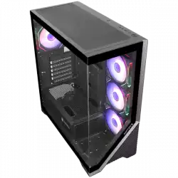 Chassis FC-AR17A-ARGB, 7 slots, 1 x Type C, 2 X USB 3.0, 4 x ARGB, remote, Without PSU, Black