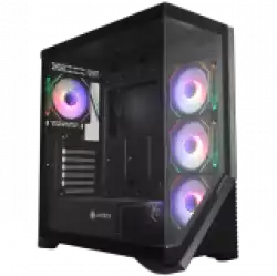 Chassis FC-AR17A-ARGB, 7 slots, 1 x Type C, 2 X USB 3.0, 4 x ARGB, remote, Without PSU, Black