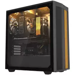 Chassis Overtake EN43477, E-ATX, ATX, M-ATX, USB3.0x2, USB2.0x2, Front & Left & Right Tempered Glass, Rainbow LED Bar, 6PCS CY120 Fans (Frontx4 & Rearx2)