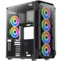 Chassis Overtake EN43477, E-ATX, ATX, M-ATX, USB3.0x2, USB2.0x2, Front & Left & Right Tempered Glass, Rainbow LED Bar, 6PCS CY120 Fans (Frontx4 & Rearx2)