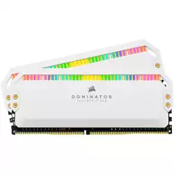 Corsair 16GB (2 x 8GB) DDR4 DRAM 3200MHz C16-18-18-36 Dominator Platinum RGB Memory Kit - White