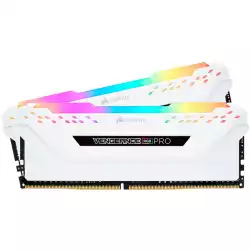 CORSAIR 16GB RAMKit 2x8GB DDR4 3200MHz 2x288 DIMM Unbuffered 16-18-18-36 Vengeance RGB Pro White Heat Spreader RGB LED 1.35V XMP2.0