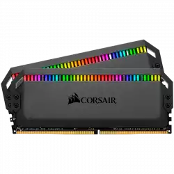 Corsair DDR4, 3200MHz 16GB 2x8GB DIMM, Unbuffered, 16-18-18-36, XMP 2.0, DOMINATOR PLATINUM RGB Black Heatspreader, RGB LED, 1.35V