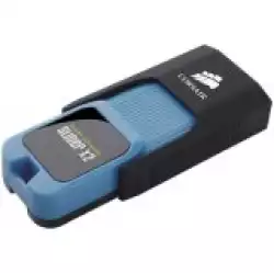 Corsair Flash Voyager Slider X2 USB 3.0 128GB, Blue Housing, Read 200MBs - Write 90MBs, Capless Design, Plug and Play