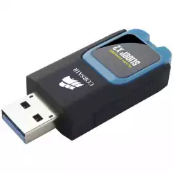 Corsair Flash Voyager Slider X2 USB 3.0 256GB, Blue Housing, Read 200MBs - Write 90MBs, Capless Design, Plug and Play