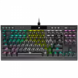Corsair K70 RGB TKL CHAMPION SERIES Tenkeyless Mechanical Gaming Keyboard, Backlit RGB LED, CHERRY MX Red, Black, Black PBT Keycaps