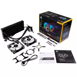 Corsair Hydro Series H100i RGB PLATINUM Liquid CPU Cooler, an all-in-one liquid CPU cooler with a 240mm radiator and vivid RGB lighting that’s built for extreme CPU cooling, Cooling Socket Support Intel 115x, Intel 2011/2066, AMD AM3/AM2/AM4, TR4