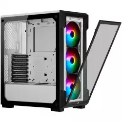 CORSAIR iCUE 220T RGB Tempered Glass Mid-Tower Smart Case — White