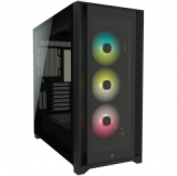 CORSAIR iCUE 5000X RGB Tempered Glass Mid-Tower ATX PC Smart Case Black