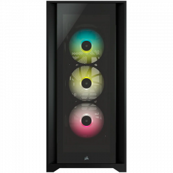 CORSAIR iCUE 5000X RGB Tempered Glass Mid-Tower ATX PC Smart Case Black