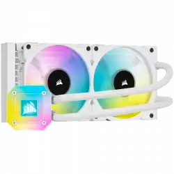 CORSAIR iCUE H100i ELITE CAPELLIX Liquid CPU Cooler, 240mm Radiator, Dual 120mm ML RGB PWM Fans, Intel: LGA1700 (with separate bracket)/LGA1200/LGA115X/LGA20XX, AMD: AM5/AM4/sTRX4/sTR4, 5Y warranty, white