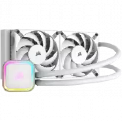 Corsair iCUE H100i RGB ELITE Liquid CPU Cooler - white, 277mm x 120mm x 27mm radiator