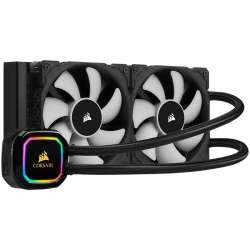 CORSAIR iCUE H100i RGB PRO XT Liquid CPU Cooler, 240mm Radiator, Dual 120mm ML PWM Fans, Intel: LGA1700 (with separate bracket)/LGA115X/LGA1200/LGA20XX, AMD: AM5/AM4/AM3/AM2/sTRX4/sTR4, 5Y warranty, black
