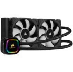 CORSAIR iCUE H100i RGB PRO XT Liquid CPU Cooler, 240mm Radiator, Dual 120mm ML PWM Fans, Intel: LGA1700 (with separate bracket)/LGA115X/LGA1200/LGA20XX, AMD: AM5/AM4/AM3/AM2/sTRX4/sTR4, 5Y warranty, black