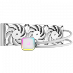 CORSAIR iCUE H150i ELITE RGB Liquid CPU Cooler - White, 397mm x 120mm x 27mm radiator