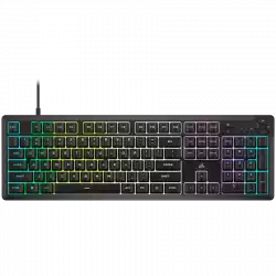 Corsair K55 CORE RGB Gaming Keyboard - Black, Fully customizable ten-zone RGB backlight, dedicated media control buttons