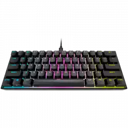 Corsair K65 RGB MINI 60% Mechanical Gaming Keyboard, Backlit RGB LED, CHERRY MX SPEED, Black, Black PBT Keycaps