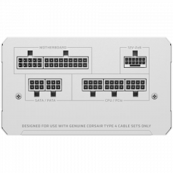 CORSAIR RM750e White, 750 Watt, Cybenetics Gold Certified, Fully Modular