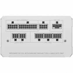 CORSAIR RM1000e White, 1000 Watt, Cybenetics Gold Certified, Fully Modular