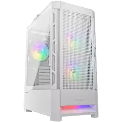 COUGAR Airface RGB White, Mid Tower, 2x 140 1x120 ARGB Fans, RGB Button,  4mm Tempered Glass, Mini ITX / Micro ATX / ATX / CEB/ E-ATX, USB 3.0 x 2, USB 2.0 x 1, 4 Pole Headset Audio Jack x1