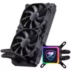 COUGAR AQUA 240, Intel LGA 775/ 1155/ 1156/ 1151/ 1366/ 2011/ 1200(Core i3/i5/i7 CPU)/ 2066, AMD: AM4/ FM2/ FM1/ AM3+/ AM3/ AM2+AM2 CPU,Pump Speed: 3200 ± 10% R.P.M, MB RGB Synchronization, Dimensions (WxDxH): 274x120x27mm