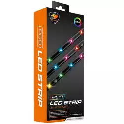 COUGAR ARGB LED STRIP, 15 LED Lights, 1.5W LED Power Consumption, Light strip, Only 5V RGB addressable lighting headers from compatible motherboards are supported; DO NOT connect the strip to a 12V connector!