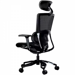 COUGAR Argo Black, Premium Aluminum Frame, 5-star Aluminum Alloy base, Breathable PVC Leather, Trigger shift wire control system, Dynamic lumbar Support Design, Flexibly reclining backrest, Adjustable headrest, Sliding seat, 3D Adjustable Armrest