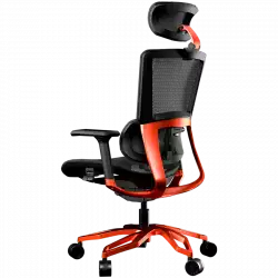 COUGAR Argo Orange, Premium Aluminum Frame, 5-star Aluminum Alloy base, Breathable PVC Leather, Trigger shift wire control system, Dynamic lumbar Support Design, Flexibly reclining backrest, Adjustable headrest, Sliding seat, 3D Adjustable Armrest