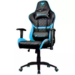 COUGAR Armor One Blue, Gaming Chair, Diamond Check Pattern Design, Breathable PVC Leather, Class 4 Gas Lift Cylinder, Full Steel Frame, 2D Adjustable Arm Rest, 180º Reclining, Adjustable Tilting Resistance