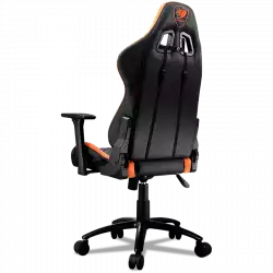 COUGAR Armor Pro Orange, Full Steel Frame, Breathable PVC Leather, Diamond Check Pattern Design, Micro Suede-Like Texture, Head and Lumbar Pillow, Mid Size, 3D Arm Rest Directions, Class 4 Gas Lift Cylinder, Orange / Black, 120 kg Weight Limit
